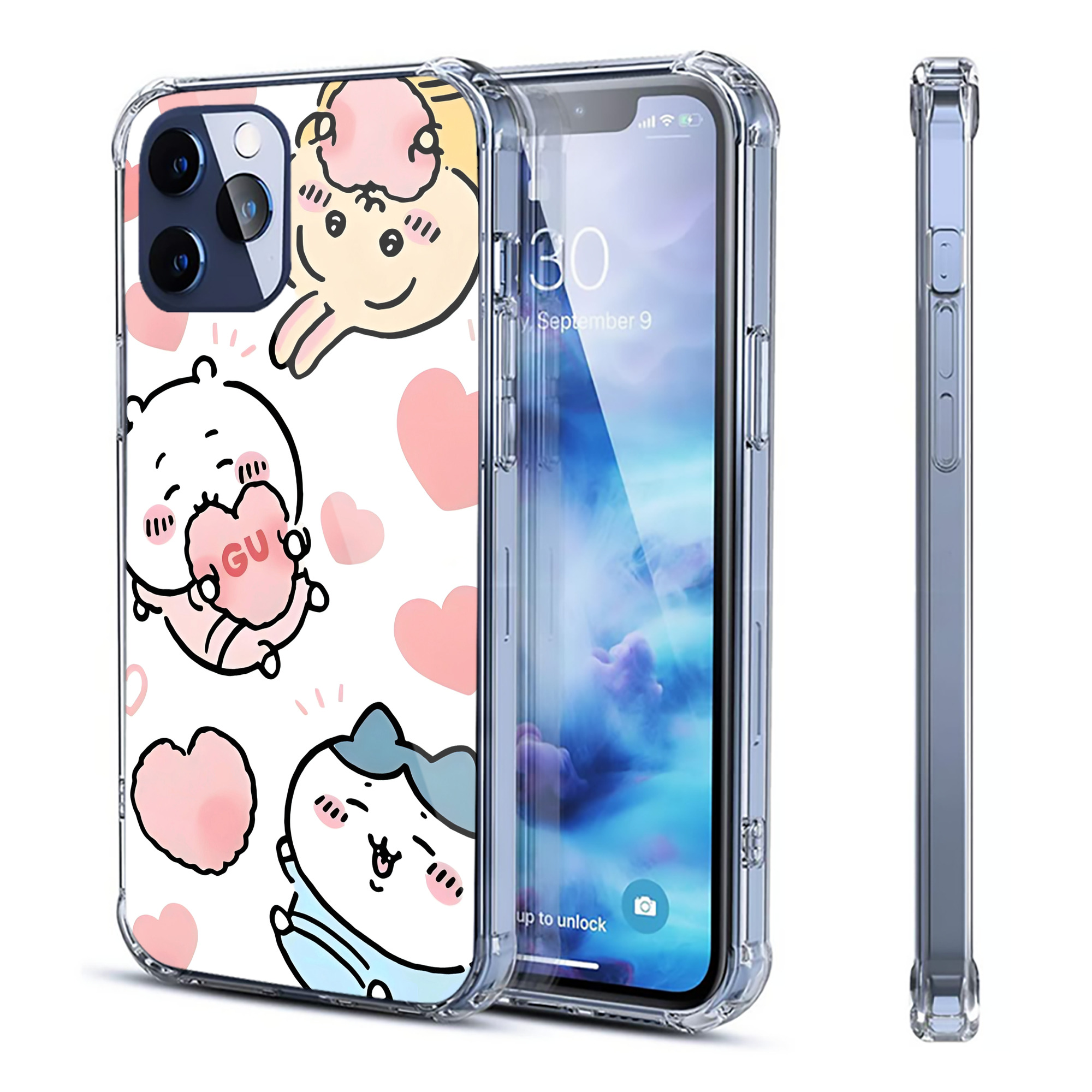 （画像用） ちいかわ Chii-kawa 【iPhone 12シリーズ対応】透明スマホケース（クリアソフトケース）